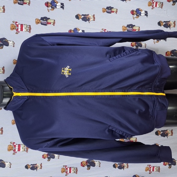 Tommy Hilfiger vintage spellout blue & yellow XL full zip lightweight jacket - Picture 2 of 9